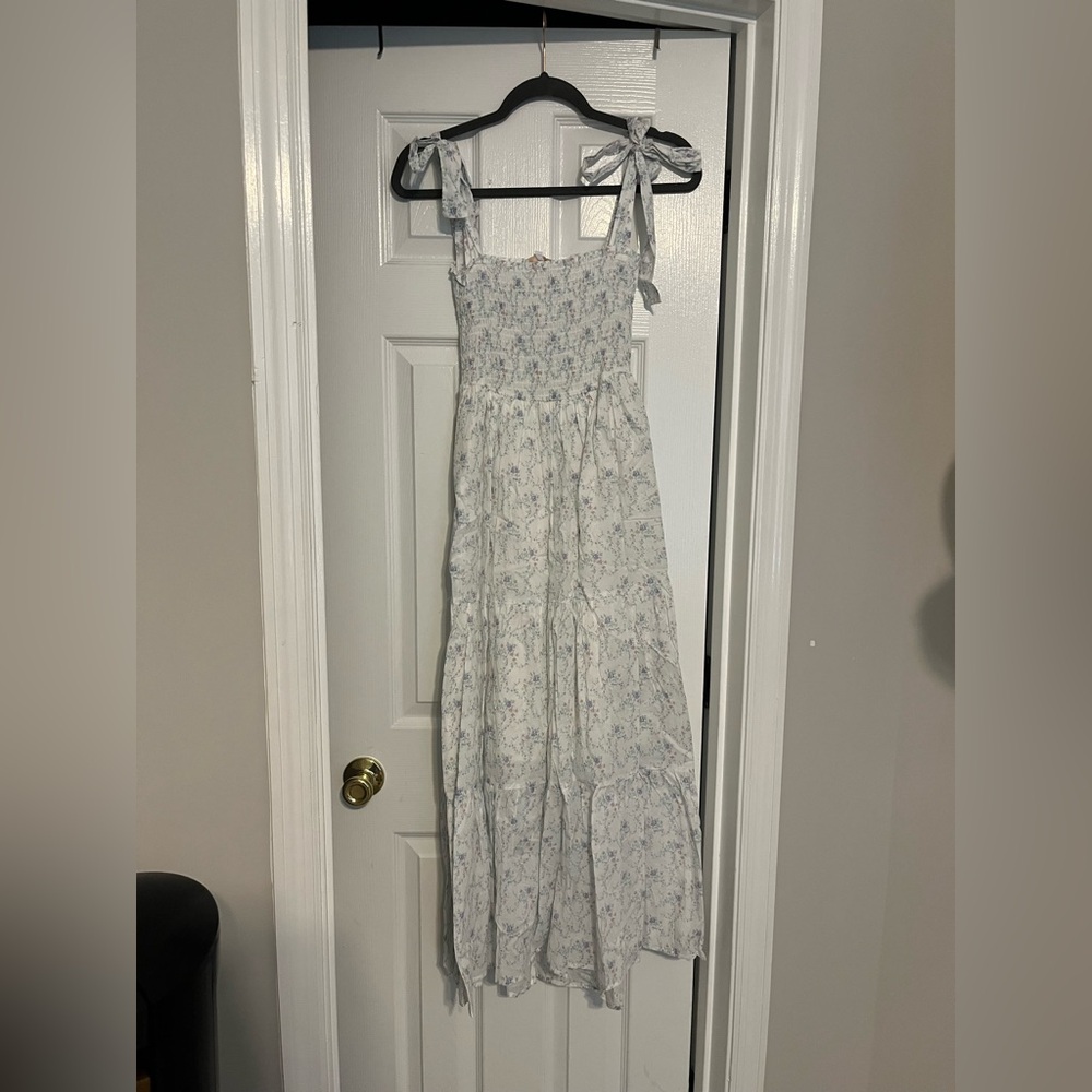 Olivaceous Smocked Maxi Sundress